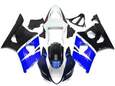 White Blue Glossy Black 2003-2004 Suzuki GSXR 1000 Motorcycle Fairings