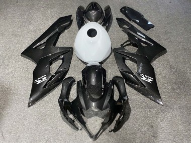 Carbon Fiber Style Glossy White 2005-2006 Suzuki GSXR 1000 Motorcycle Fairings