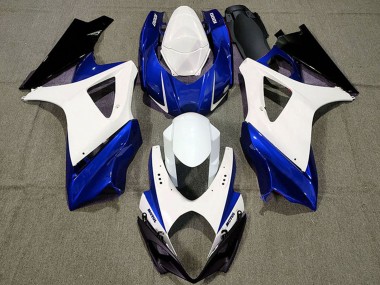 White Blue Black 2007-2008 Suzuki GSXR 1000 Motorcycle Fairings