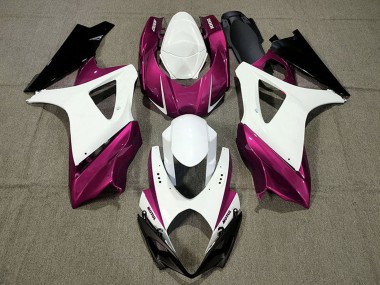 White Pink Black 2007-2008 Suzuki GSXR 1000 Motorcycle Fairings