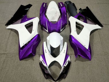 White Purple Black 2007-2008 Suzuki GSXR 1000 Motorcycle Fairings