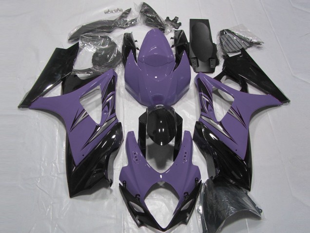 Dark Purple Glossy Black 2007-2008 Suzuki GSXR 1000 Motorcycle Fairings