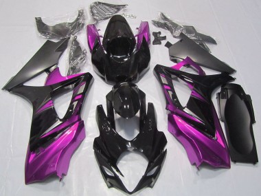 Glossy Black Pink 2007-2008 Suzuki GSXR 1000 Motorcycle Fairings