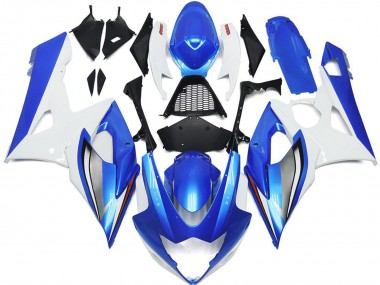 White Blue 2005-2006 Suzuki GSXR 1000 Motorcycle Fairings