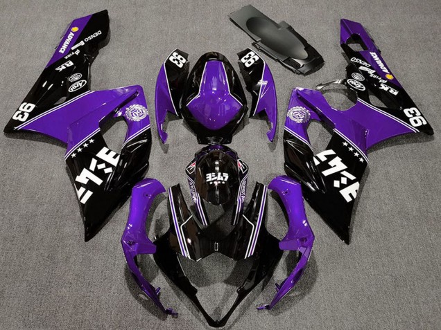 Purple Glossy Black White 2005-2006 Suzuki GSXR 1000 Motorcycle Fairings