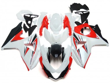 White Red Black 2009-2016 Suzuki GSXR 1000 Motorcycle Fairing