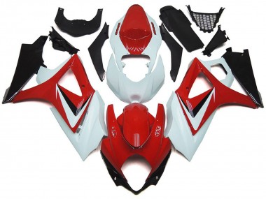 White Red Black OEM Style 2007-2008 Suzuki GSXR 1000 Motorcycle Fairings