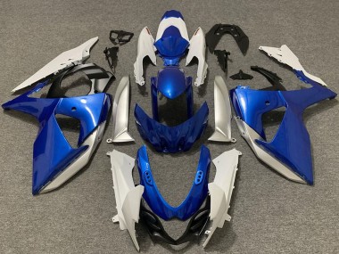 White Silver Blue 2009-2016 Suzuki GSXR 1000 Motorcycle Fairings