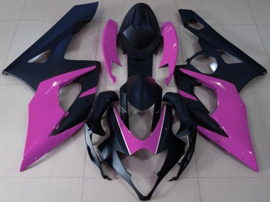 Matte Black Pink 2005-2006 Suzuki GSXR 1000 Motorcycle Fairings