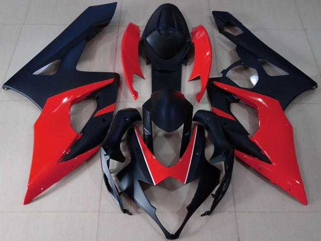 Matte Black Red 2005-2006 Suzuki GSXR 1000 Motorcycle Fairings