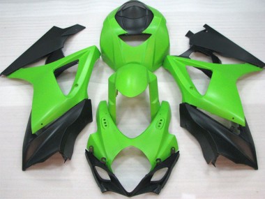 Green Matte Black 2007-2008 Suzuki GSXR 1000 Motorcycle Fairings