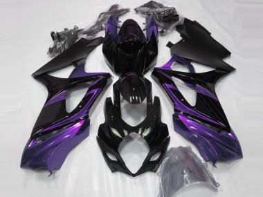 Glossy Black Purple 2007-2008 Suzuki GSXR 1000 Motorcycle Fairings