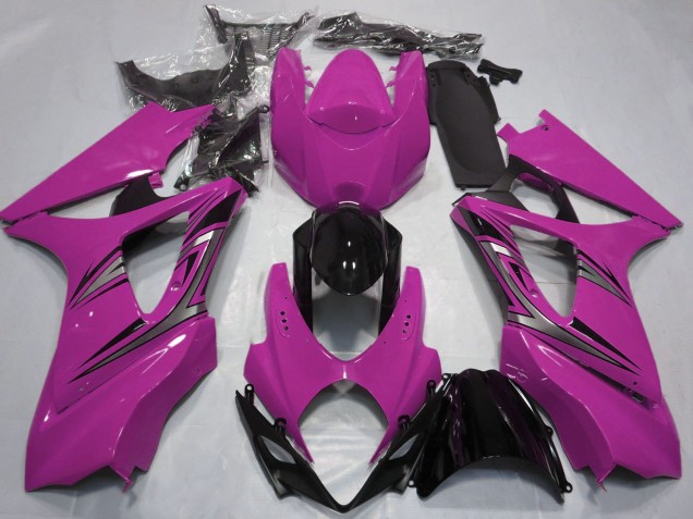 Pink Glossy Black OEM Style 2007-2008 Suzuki GSXR 1000 Motorcycle Fairings