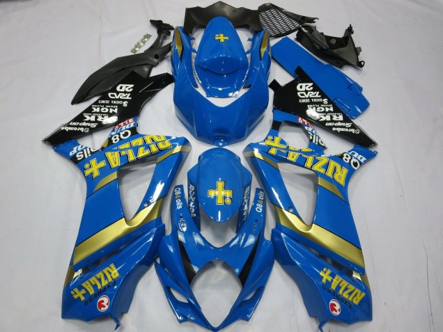 Blue Gold Black Rizla 2007-2008 Suzuki GSXR 1000 Motorcycle Fairings