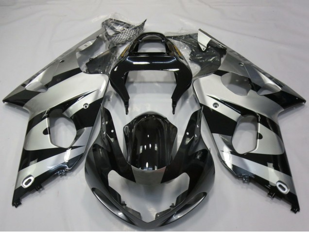 Silver Glossy Black 2000-2002 Suzuki GSXR 1000 Motorcycle Fairings