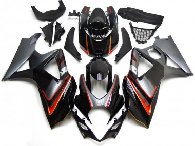 Glossy Black Red Silver 2007-2008 Suzuki GSXR 1000 Motorcycle Fairings