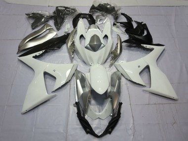 White Silver 2009-2016 Suzuki GSXR 1000 Motorcycle Fairings