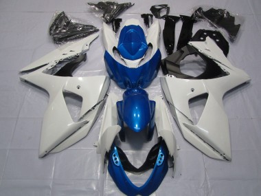 White Blue 2009-2016 Suzuki GSXR 1000 Motorcycle Fairings