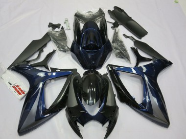 Blue Grey Black Stripe 2006-2007 Suzuki GSXR 600 / GSXR 750 Motorcycle Fairings