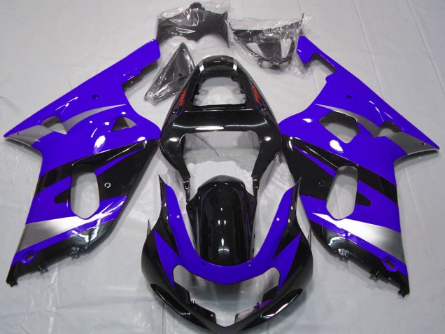Blue Silver Glossy Black OEM Style 2001-2003 Suzuki GSXR 600 / GSXR 750 Motorcycle Fairings