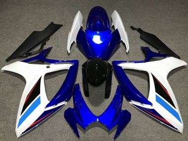 White Blue Glossy Black 2006-2007 Suzuki GSXR 600 / GSXR 750 Motorcycle Fairing Kits