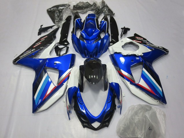 Blue White Glossy Black Red 2008-2010 Suzuki GSXR 600 / GSXR 750 Motorcycle Fairings