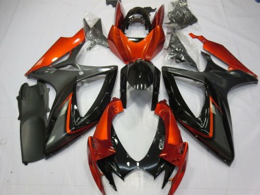 Burnt Orange Grey Glossy Black 2006-2007 Suzuki GSXR 600 / GSXR 750 Motorcycle Fairings