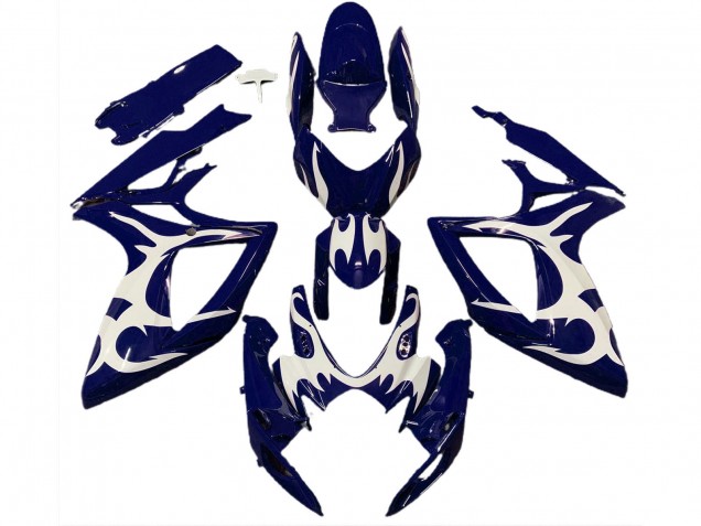 Dark Blue White Design 2006-2007 Suzuki GSXR 600 / GSXR 750 Motorcycle Fairings