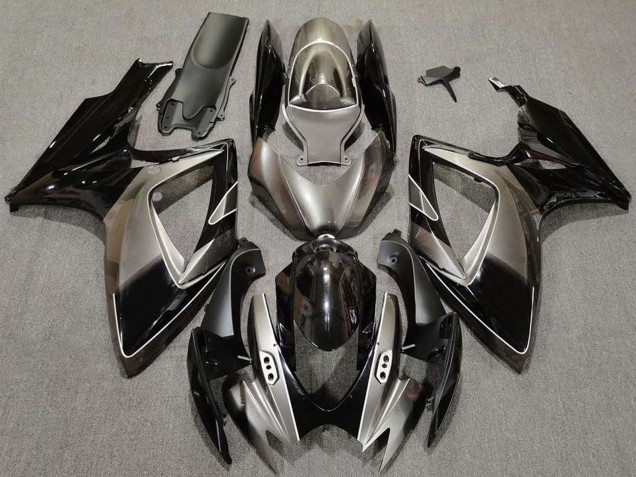 Dark Silver Glossy Black 2006-2007 Suzuki GSXR 600 / GSXR 750 Motorcycle Fairings