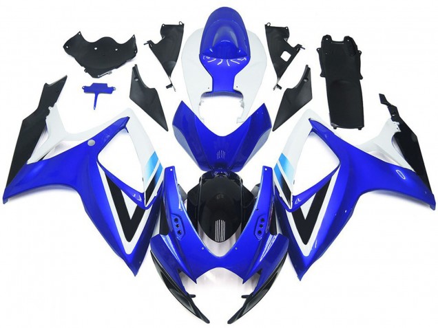 White Blue Glossy Black OEM Style 2006-2007 Suzuki GSXR 600 / GSXR 750 Motorcycle Fairing Kits