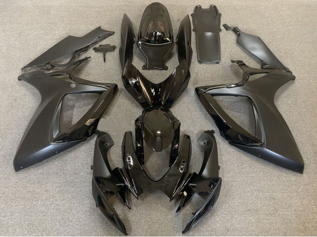 Glossy Black Matte Black 2006-2007 Suzuki GSXR 600 / GSXR 750 Motorcycle Fairings