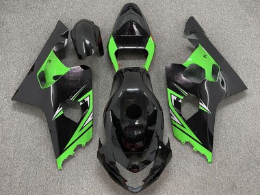 Glossy Black Green 2004-2005 Suzuki GSXR 600 / GSXR 750 Motorcycle Fairings
