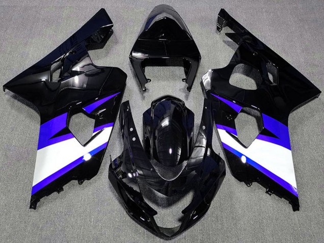 Glossy Black Blue White 2004-2005 Suzuki GSXR 600 / GSXR 750 Motorcycle Fairings
