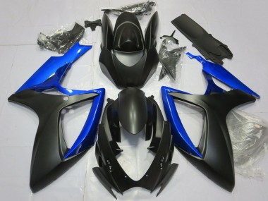 Blue Matte Black 2006-2007 Suzuki GSXR 600 / GSXR 750 Motorcycle Fairing