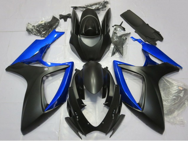 Blue Matte Black 2006-2007 Suzuki GSXR 600 / GSXR 750 Motorcycle Fairing