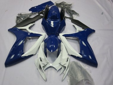 Blue White Black 2006-2007 Suzuki GSXR 600 / GSXR 750 Motorcycle Fairings