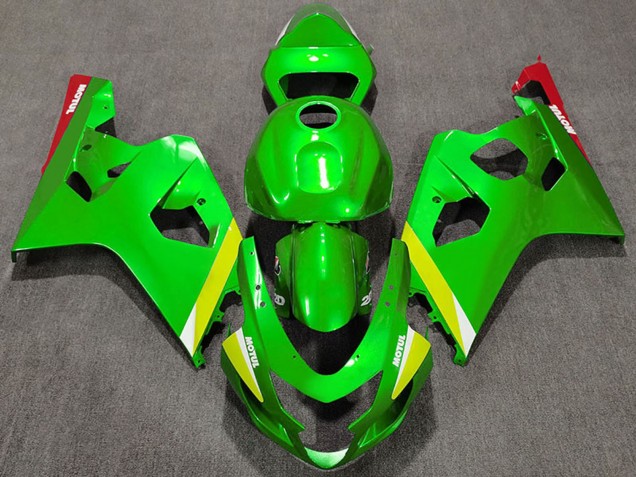 Green Yellow White 2004-2005 Suzuki GSXR 600 / GSXR 750 Motorcycle Fairings