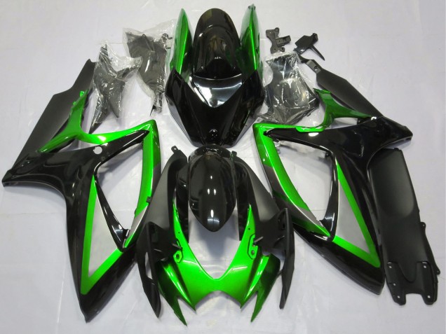 Green Glossy Black Matte Black 2006-2007 Suzuki GSXR 600 / GSXR 750 Motorcycle Fairing