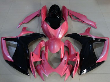 Pink Glossy Black 2006-2007 Suzuki GSXR 600 / GSXR 750 Motorcycle Fairings