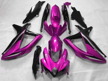 Pink Glossy Black 2008-2010 Suzuki GSXR 600 / GSXR 750 Motorcycle Fairings