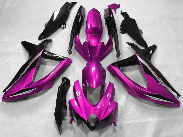 Pink Glossy Black 2008-2010 Suzuki GSXR 600 / GSXR 750 Motorcycle Fairings