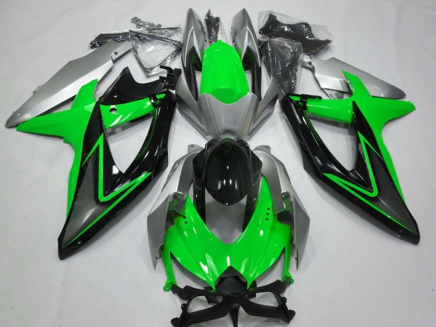 Silver Green Grey Black 2008-2010 Suzuki GSXR 600 / GSXR 750 Motorcycle Fairings