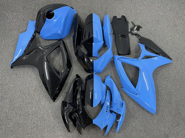 Glossy Black Blue Split 2006-2007 Suzuki GSXR 600 / GSXR 750 Motorcycle Fairings