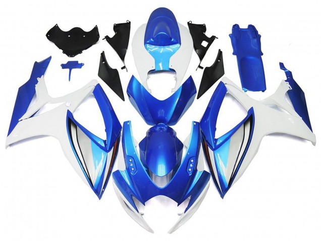 White Blue OEM Style 2006-2007 Suzuki GSXR 600 / GSXR 750 Motorcycle Fairings