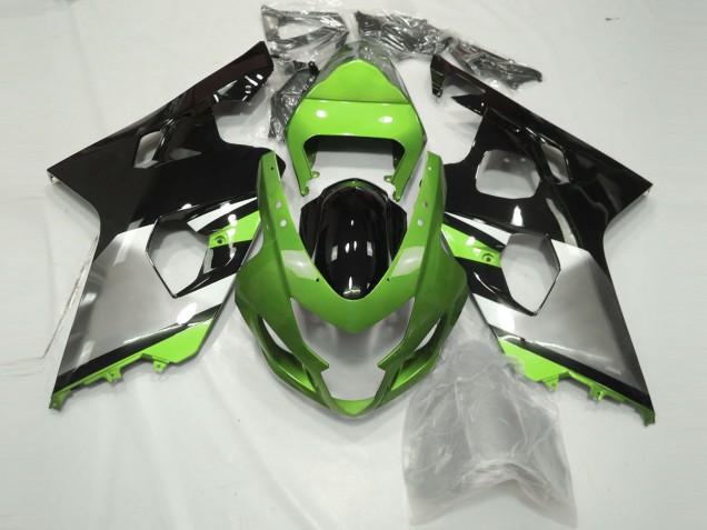Green Silver Glossy Black 2004-2005 Suzuki GSXR 600 / GSXR 750 Motorcycle Fairings