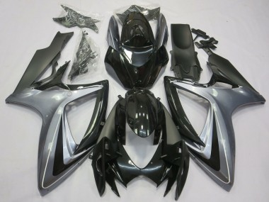 Silver Glossy Black Matte Black 2006-2007 Suzuki GSXR 600 / GSXR 750 Motorcycle Fairings