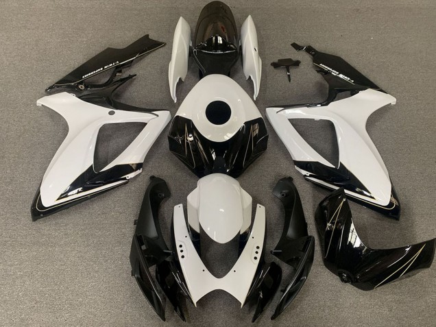 White Glossy Black 2006-2007 Suzuki GSXR 600 / GSXR 750 Motorcycle Fairings