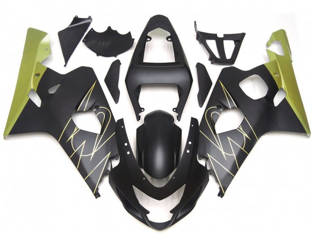 Matte Black Gold Corona 2004-2005 Suzuki GSXR 600 / GSXR 750 Motorcycle Fairings