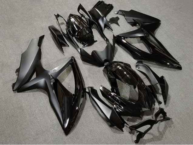 Glossy Black Matte Black 2008-2010 Suzuki GSXR 600 / GSXR 750 Motorcycle Fairings
