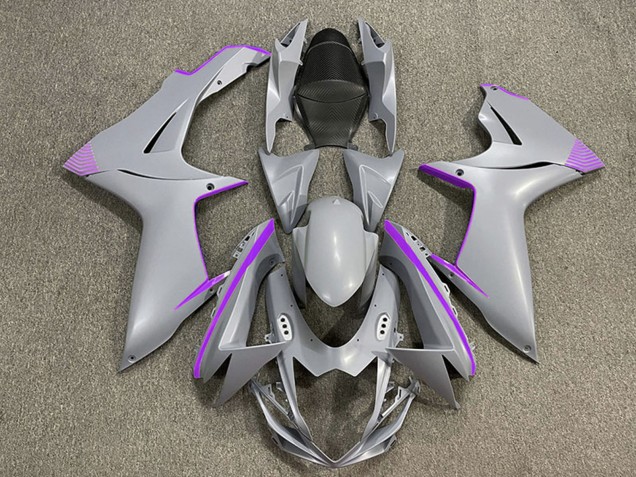 Matte Nardo Grey Purple Accents 2011-2024 Suzuki GSXR 600 / GSXR 750 Motorcycle Fairings